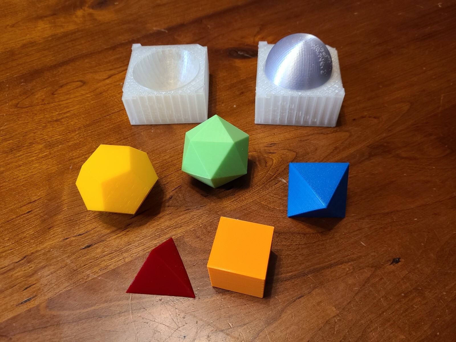 Small 3D Printed Platonic Solids with Unit Sphere