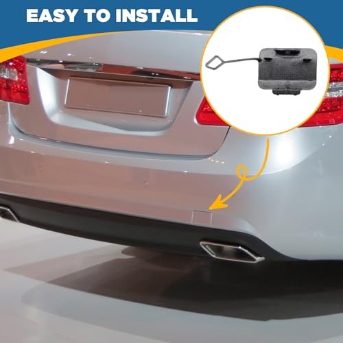 TOPUS Rear Tow Cover Compatible with Mercedes-Benz Silver Right Passenger Side