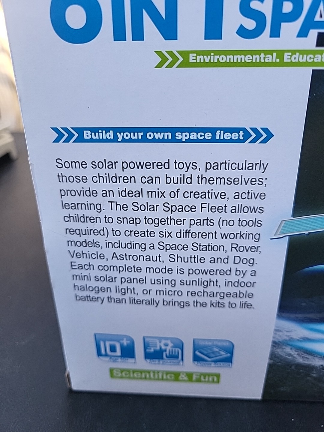 STEM 6 in 1 Solar Rechargeable Space Fleet Robots Learning Kit DIY Science NEW