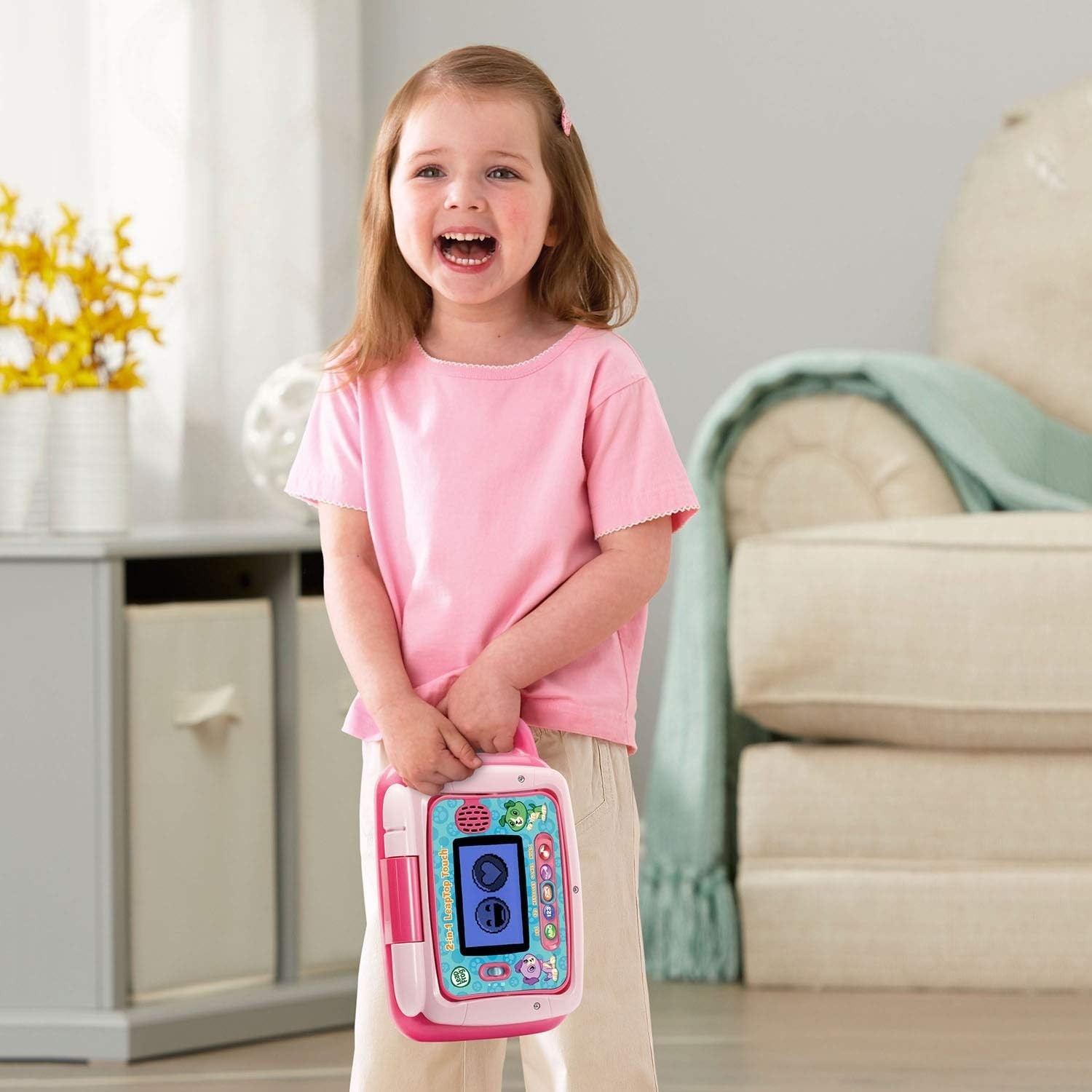 Pink 2-in-1 LeapTop Touch Learning Tablet