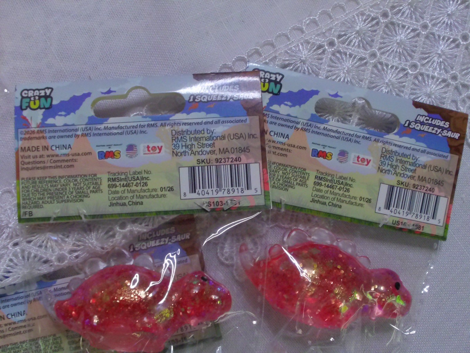 RMS CRAZY FUN Squeezy-Saurs MINI Squishy Dinosaurs LOT of 9 ~ Stress Relieving