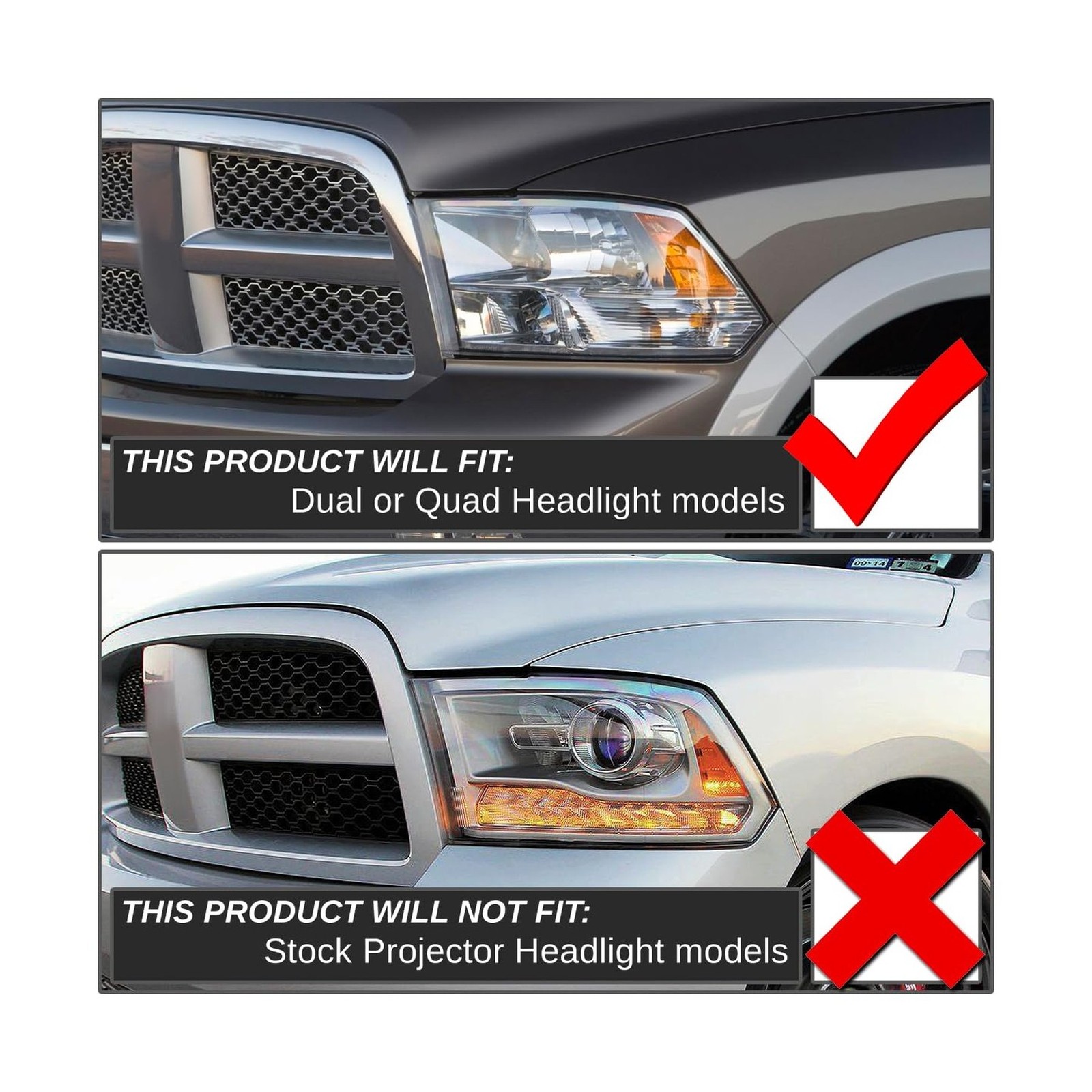 DNA Motoring HL-OH-DR09QUA-BK-CL1 Black Housing Headlights Replacement Compat…