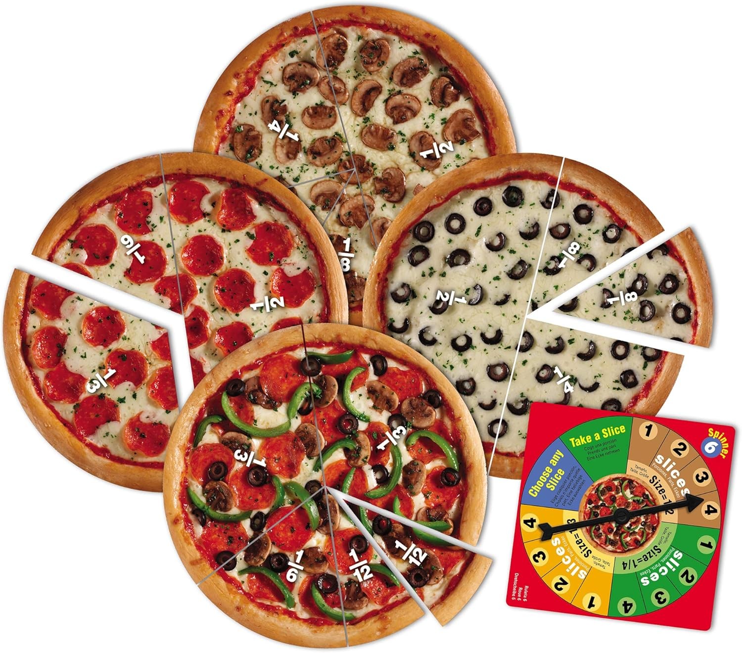 Learning Resources Pizza Fraction Fun Game 67 Piece
