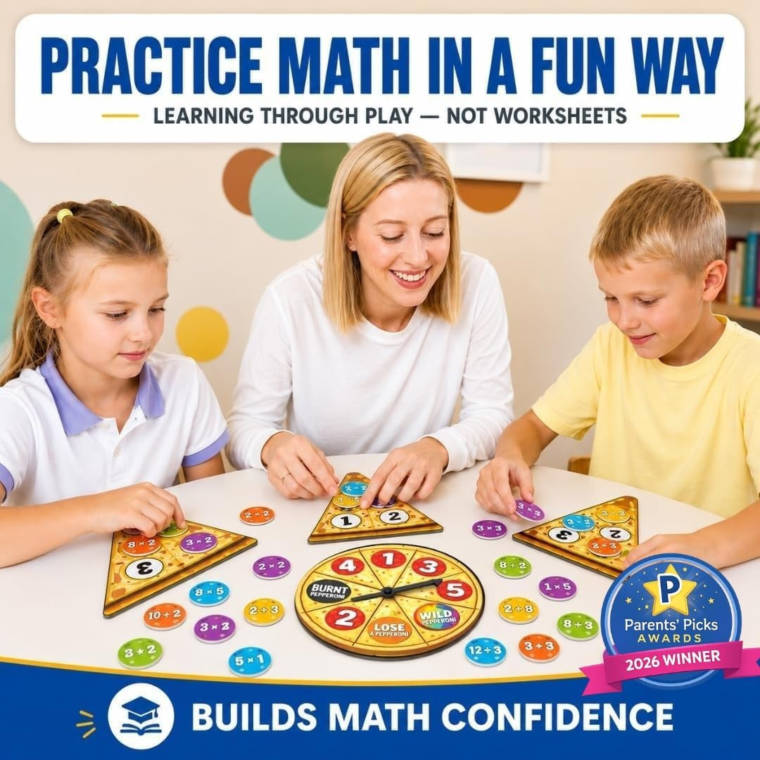 Matheroni Pepperoni Math Games for Kids 8-12, Division & Multiplication Game, Ed