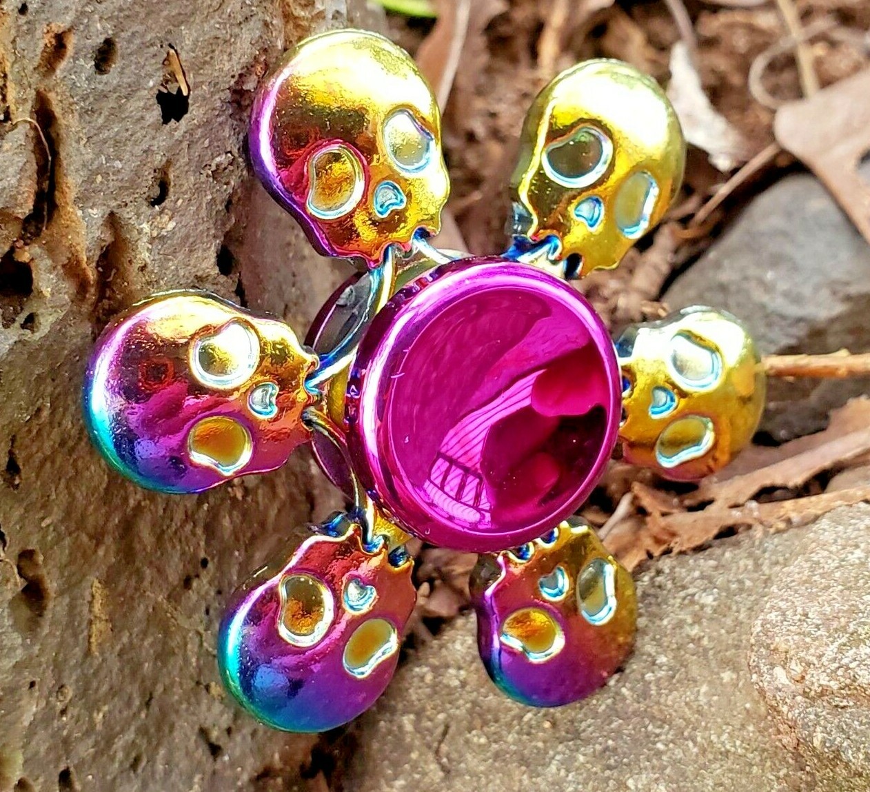 Rainbow Ghosts Skulls Fidget Spinner Toy Kid Adults Boys Girls ADHD Focus Stress