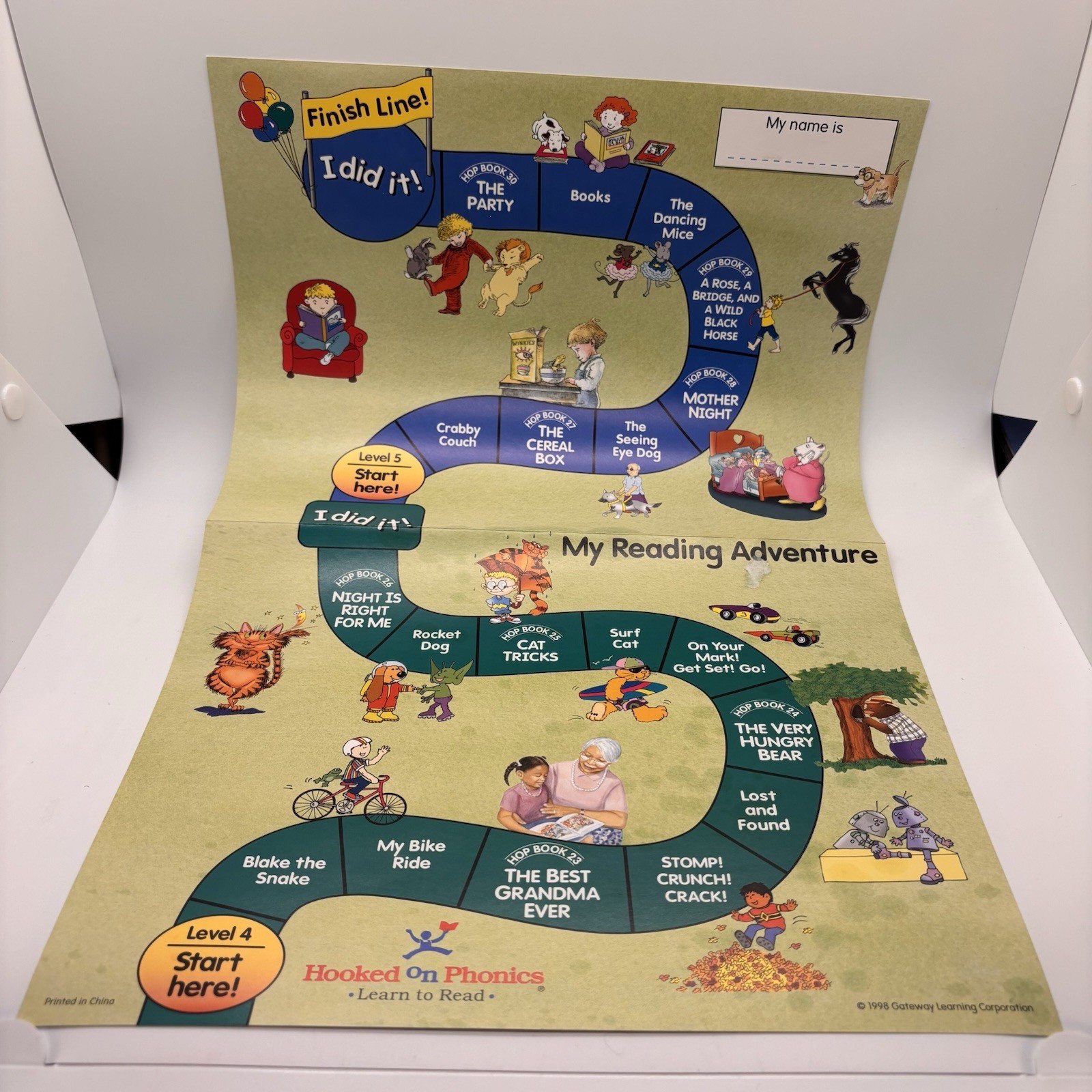 Hooked On Phonics Learn To Read 1998 Progress Tracking Maps Stickers Level 1-5