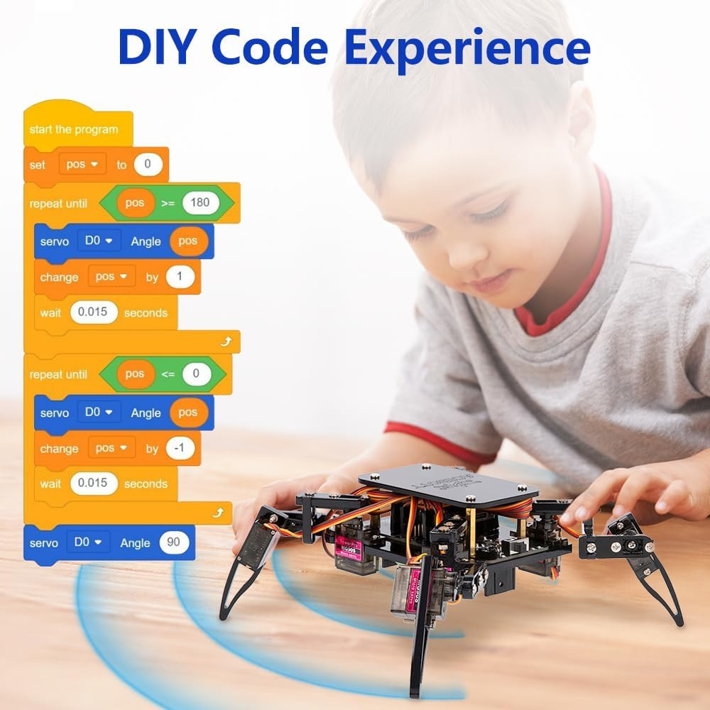 ESP8266 Spider Robot Kit – STEM Fun for Teens & Adults, App Controlled Toy