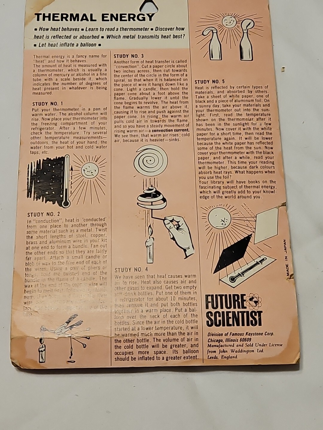 Vintage FUTURE SCIENTIST Series 4 THERMAL ENERGY 1968 RARE JAPAN