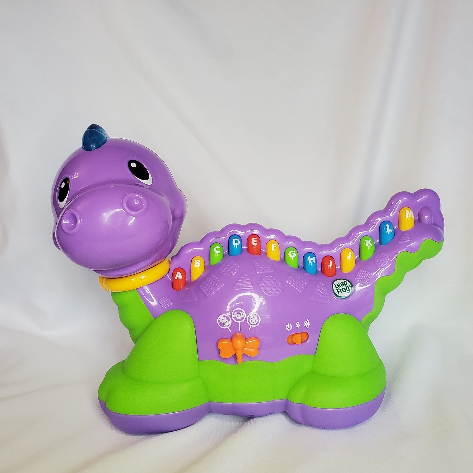 Leap Frog Learning Dinosaur LETTERSAURUS Leapfrog Purple ABCs Music Color Tested