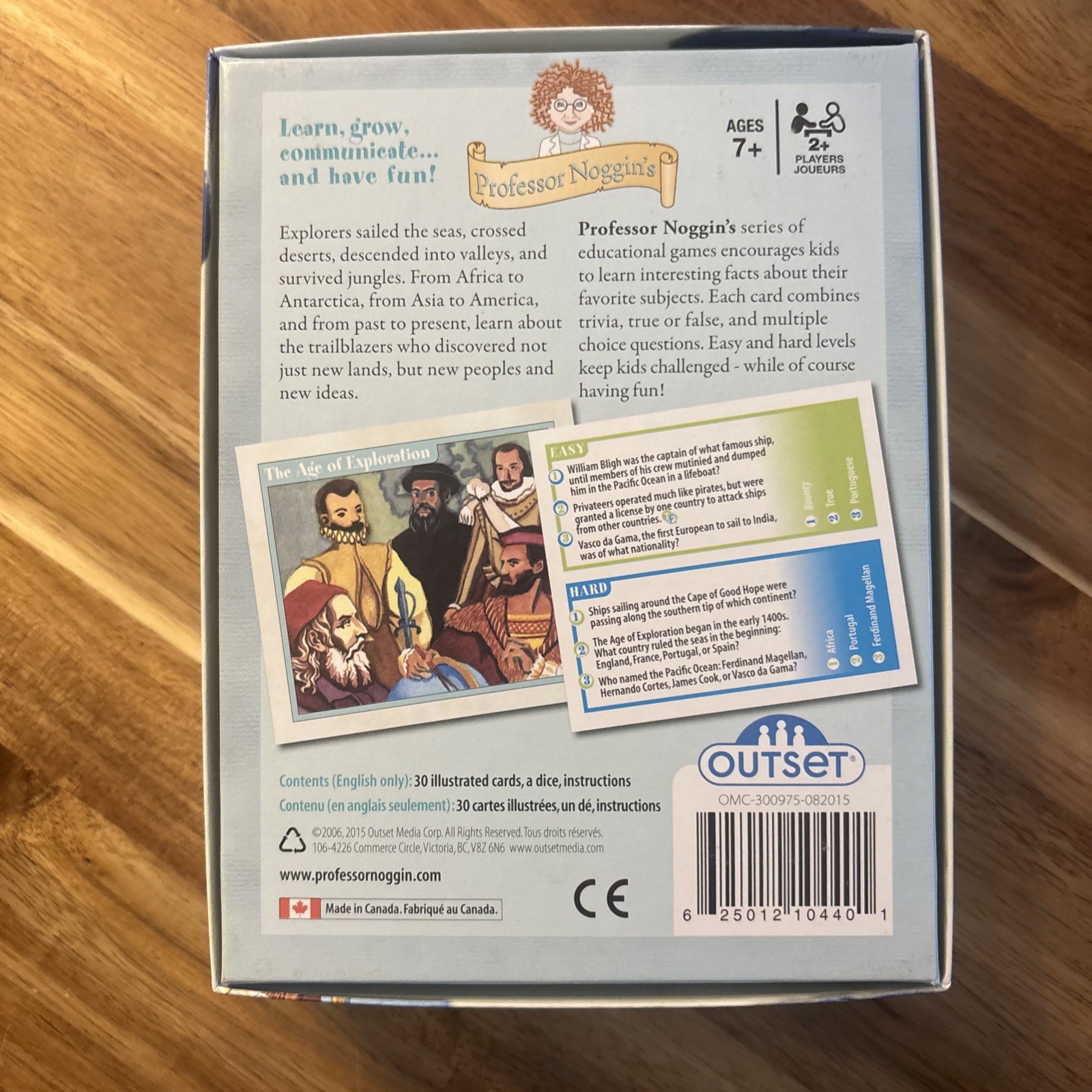 Professor Noggin’s Explorers Card Game Educational Trivia Ages 7+ New Sealed