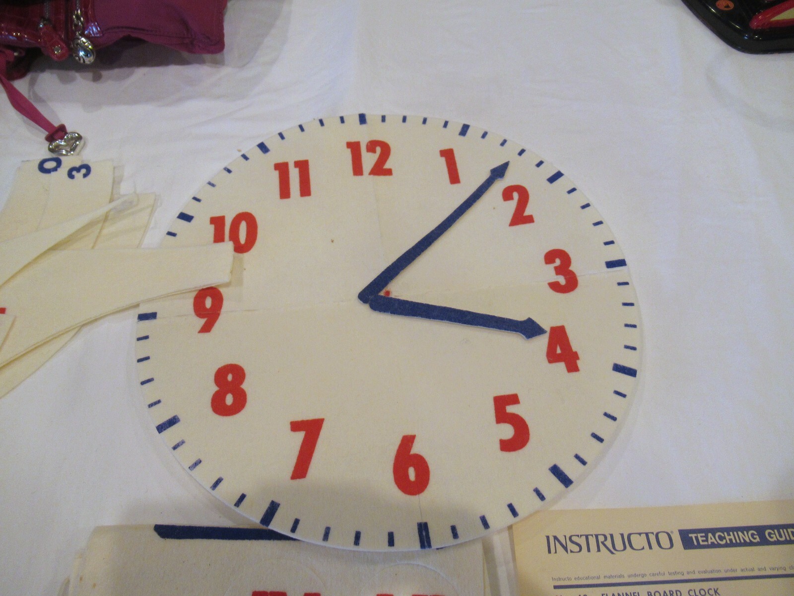 Instructo Flannel Board clock set, c. 1967