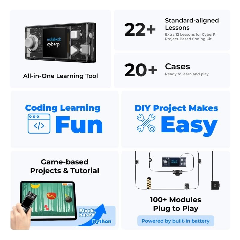 STEM Coding Kit for Kids 8-12 – Programmable Robot, Scratch & Python, IoT, WiFi