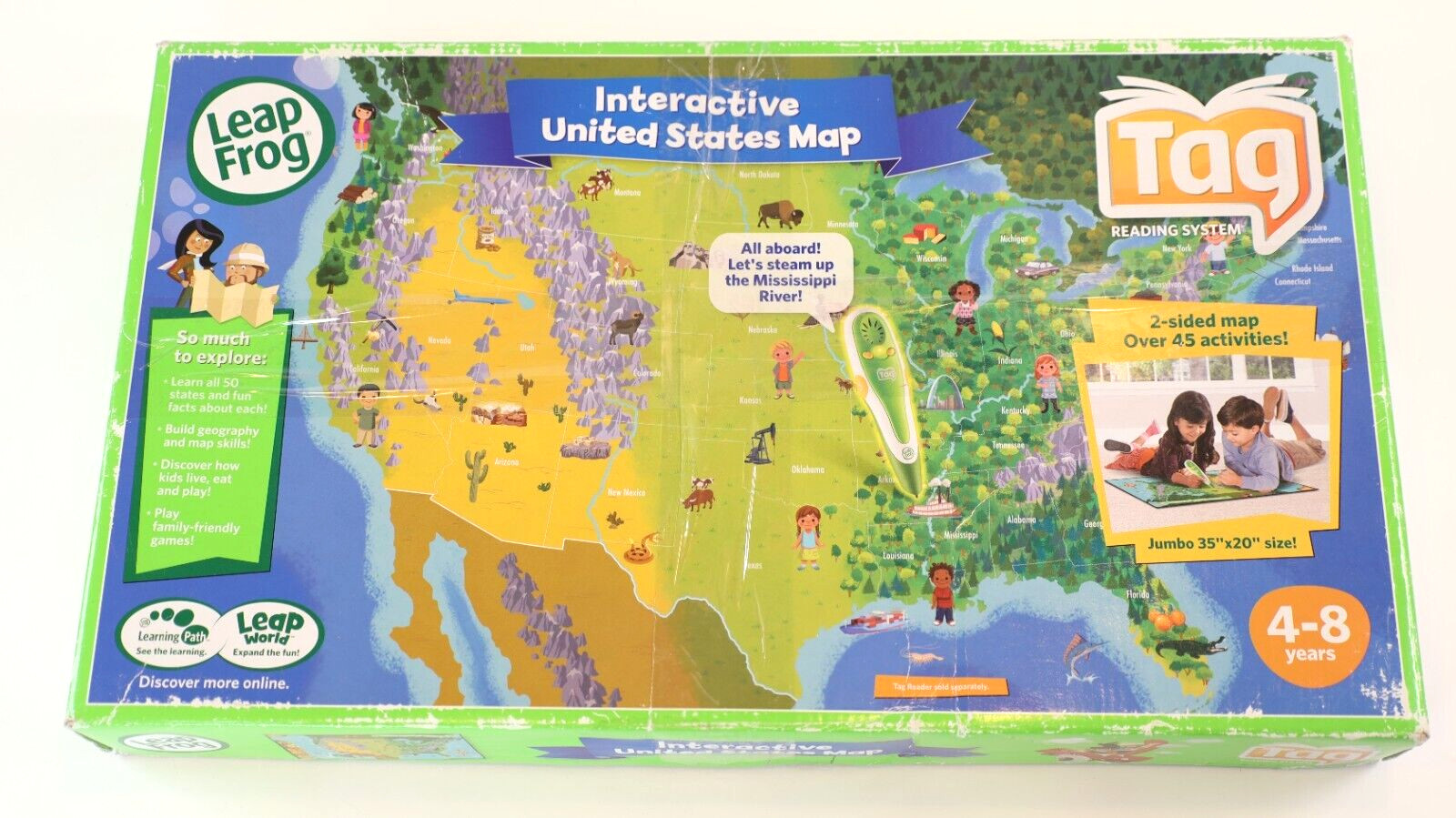 Leap Frog Tag Interactive United States Double Sided Map ONLY 35”x20”