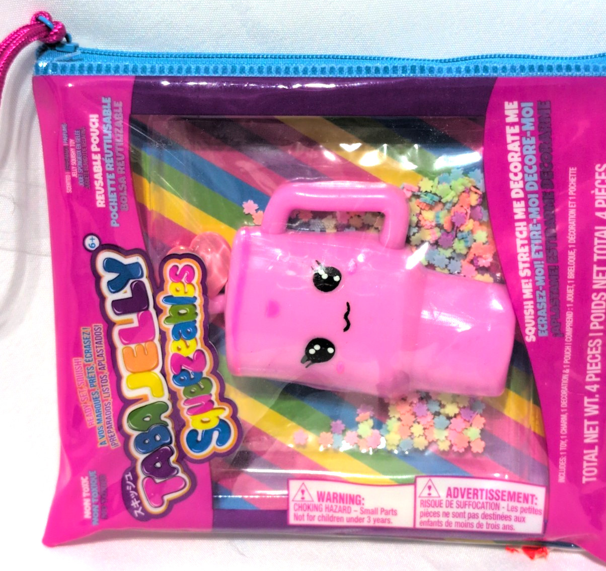 Taba Scented Jelly Squeezeables Pink Shake Squishy Squeeze Toy w Pouch DIY NEW