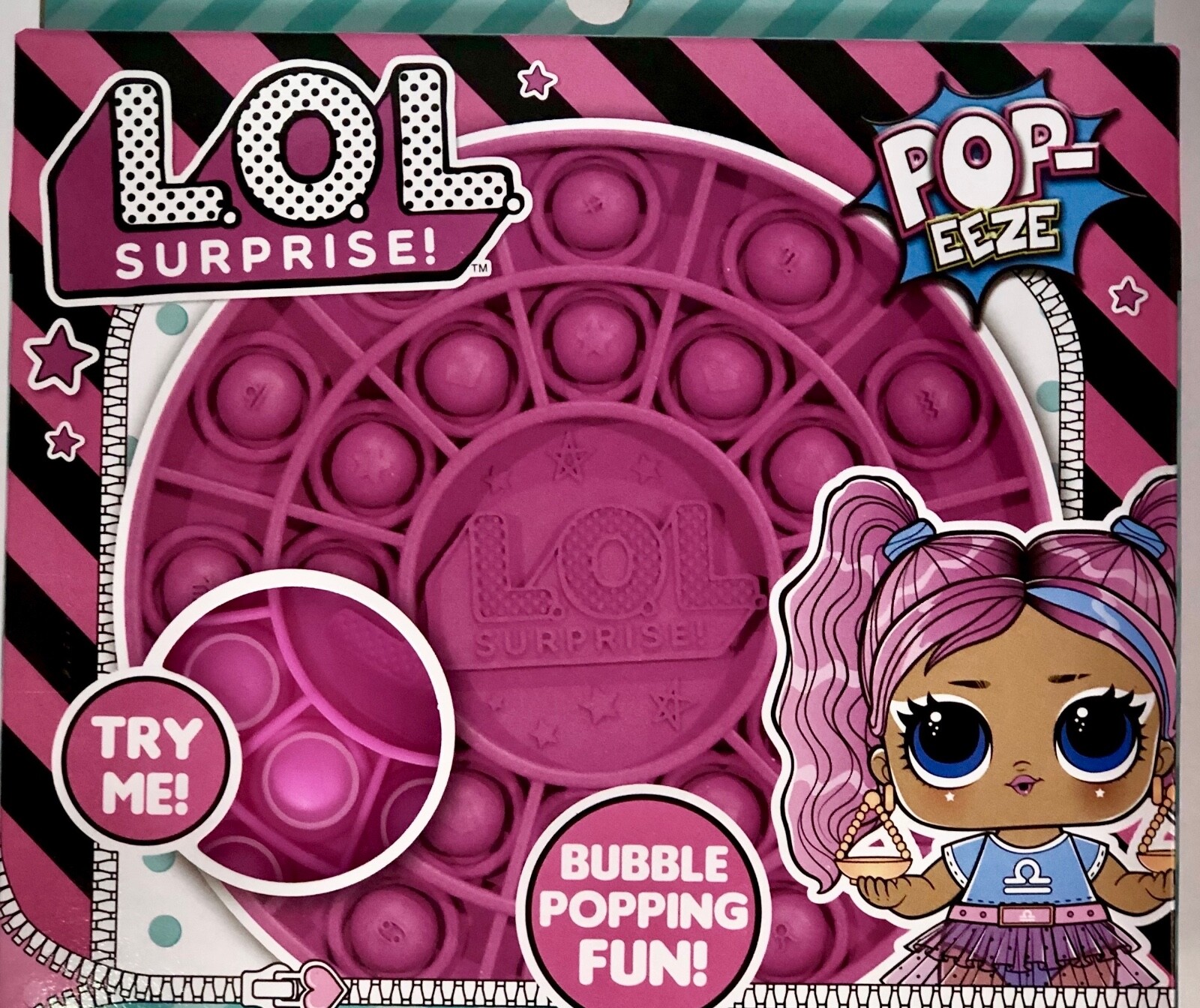 LOL Surprise! Pop-Eeze Bubble Popping Hot Pink Fun Fidget Popper NEW Ages 3+