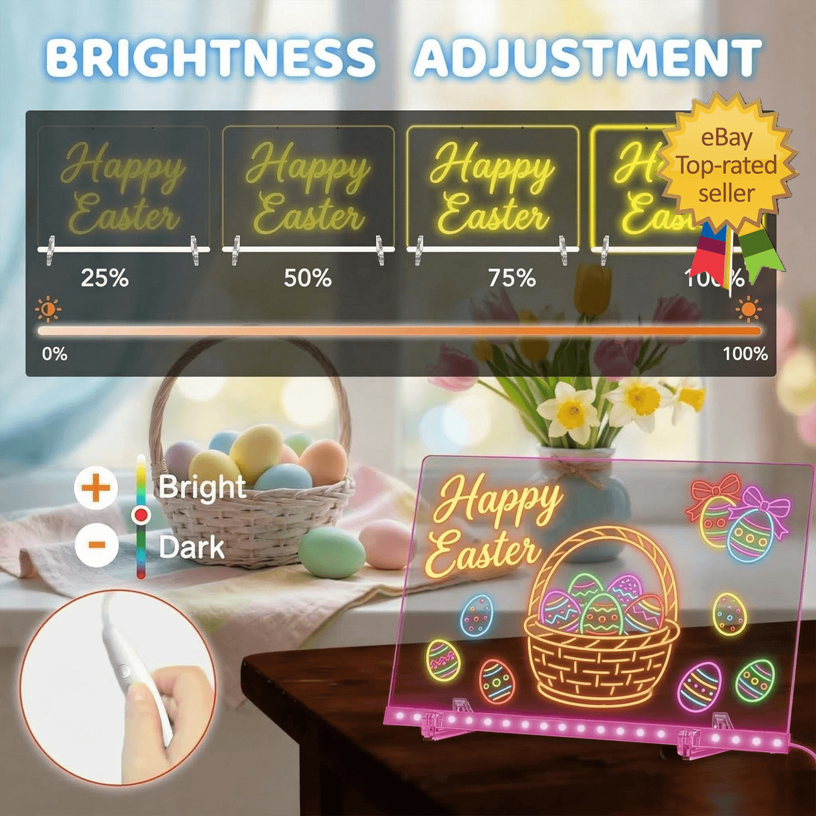 Lumiboard Led Drawing Board with 7 Colors,14X10 Acrylic Dry Erase Board for Gift