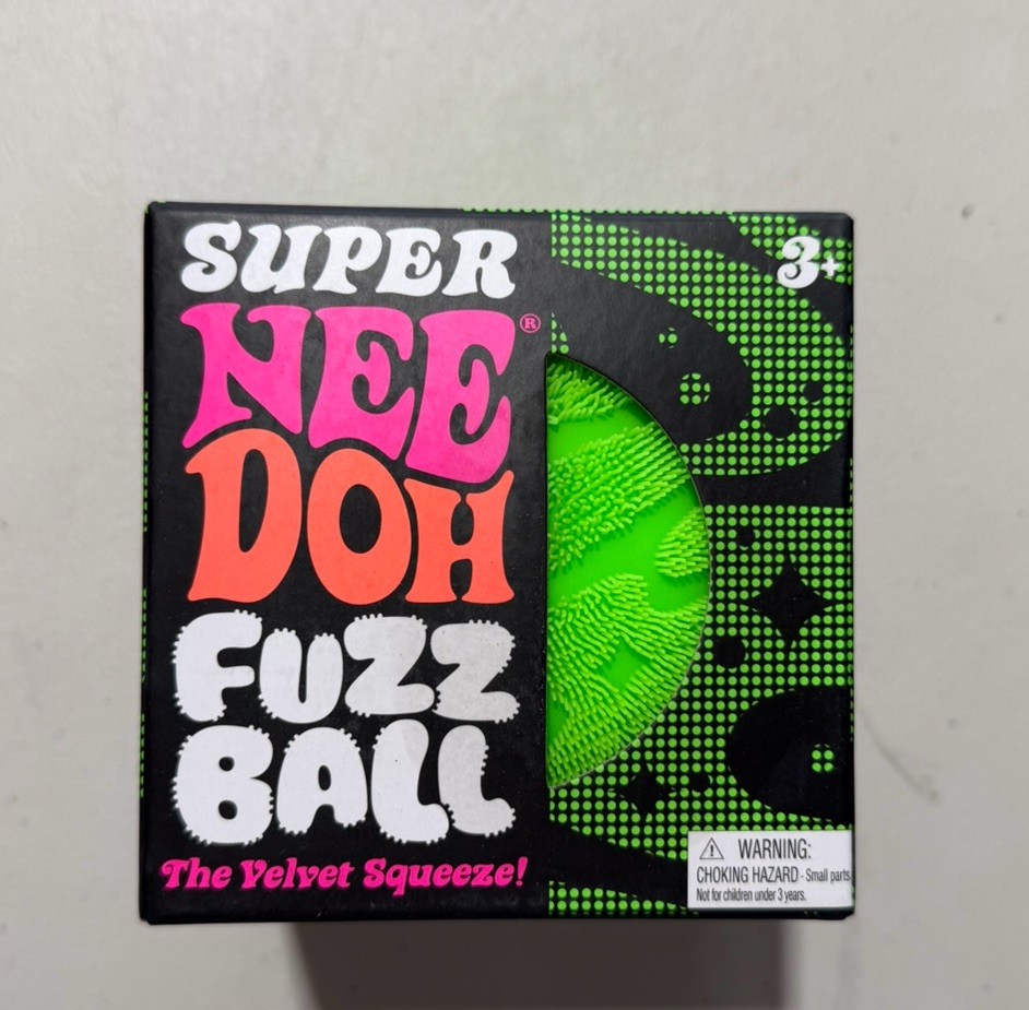NeeDoh Super Fuzz Ball XL Velvet Squeeze Green Fuzzball Squeeze Stress Ball NEW