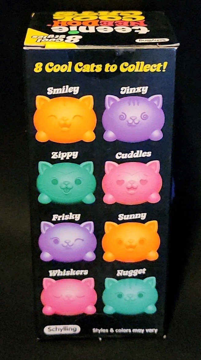 Schylling Teenie NeeDoh Cool Cats 3-Pack Stress Toy New Authentic Random Colors