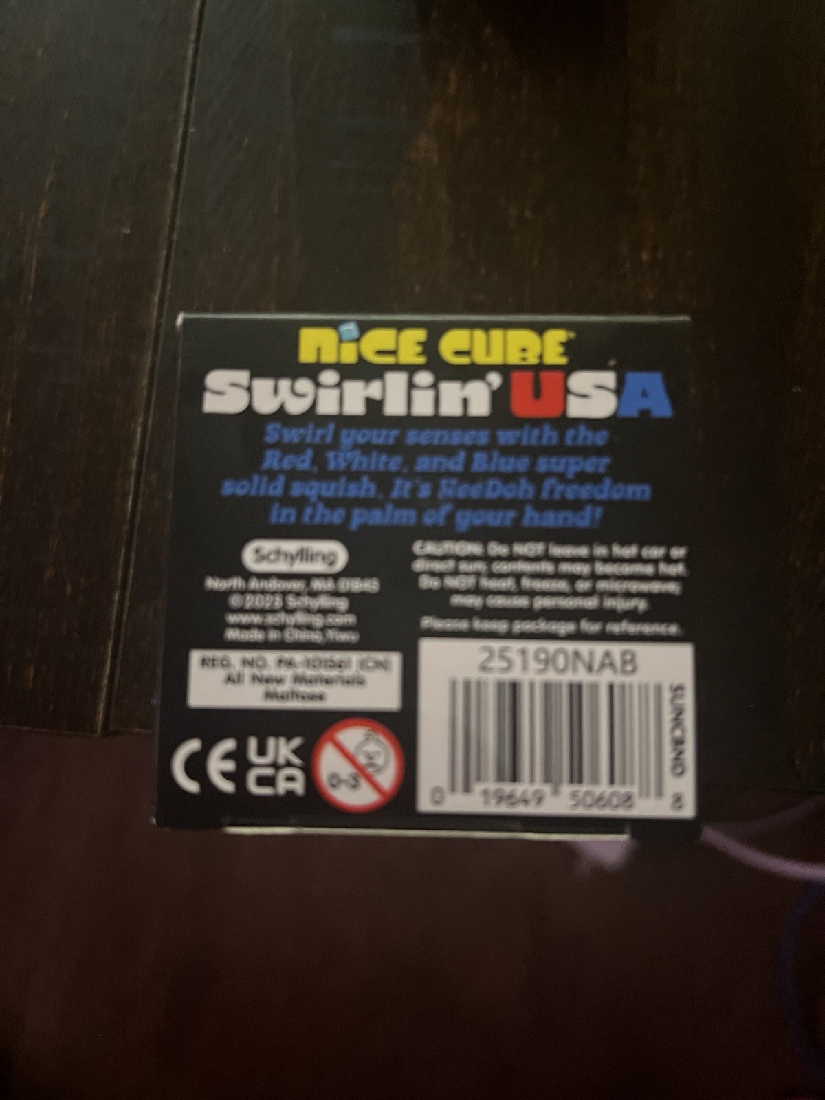 NeeDoh Nice Cube Swirlin’ USA Super Solid Squish Sensory Stress Reliever