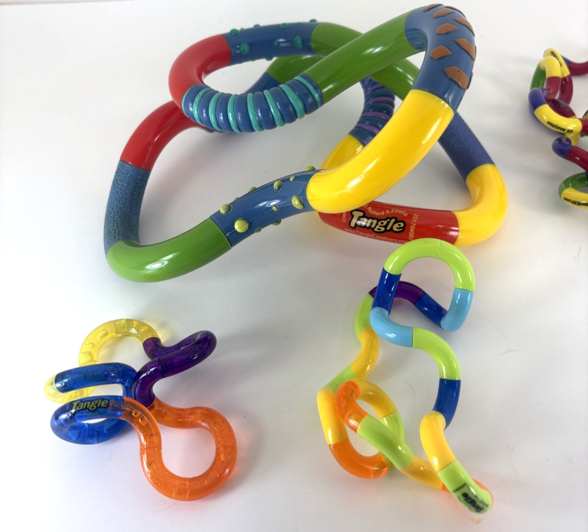 Tangle Jr Textured Sensory Fidget Toy 18 Pc Multi Color Zawitz 1981 Tangle Lot