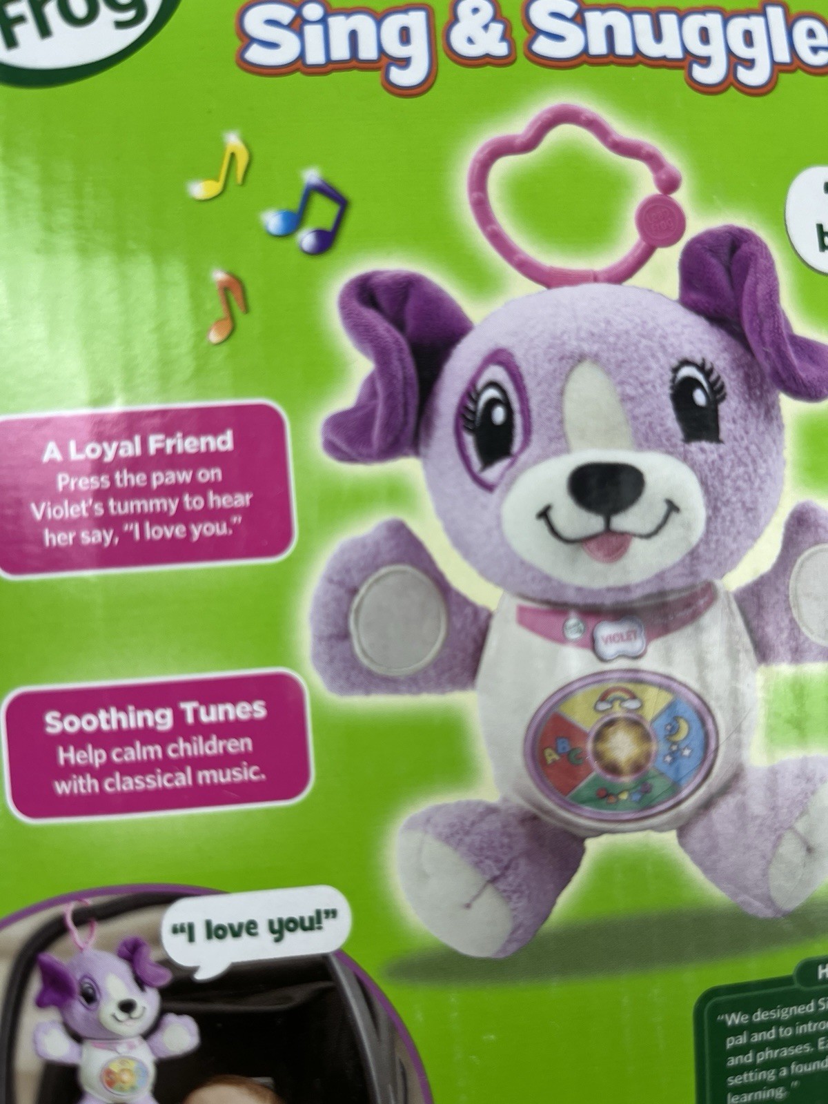 Leap Frog Sing & Snuggle Violet Interactive Plush Purple Puppy Learning Toy NEW