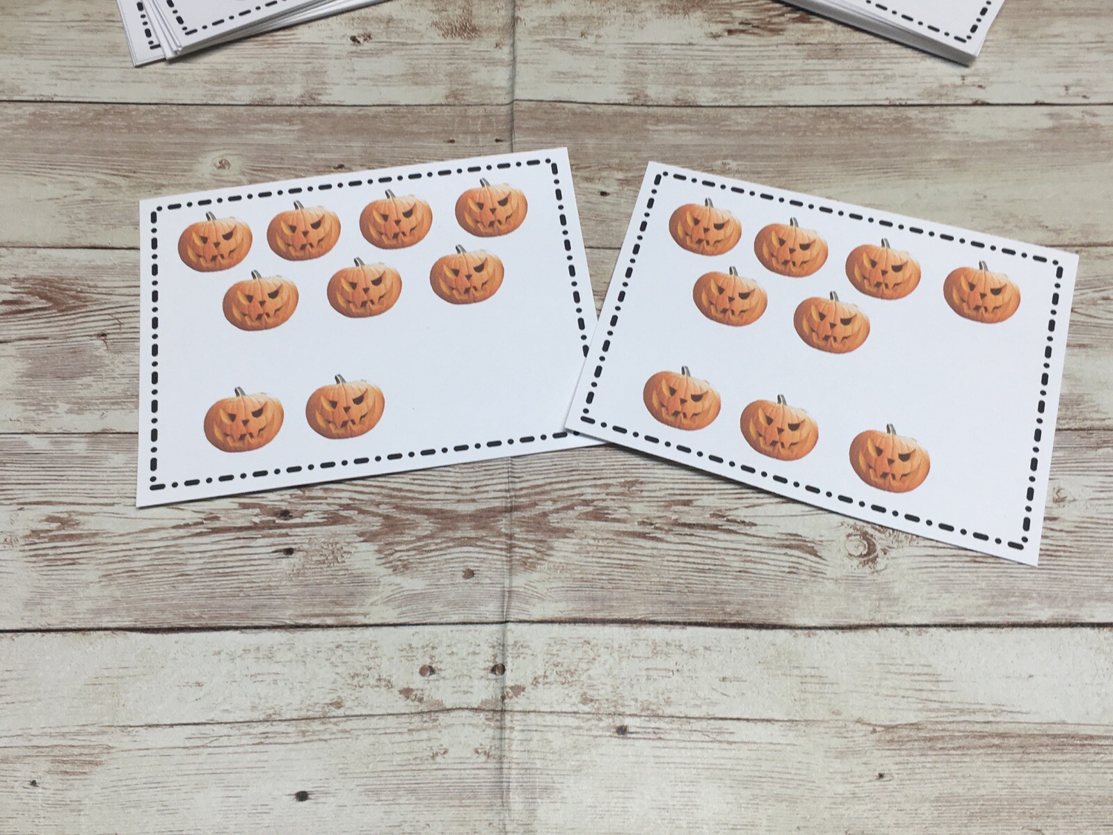 Pumpkin Count – Cards for Learning Center 40 Cards- Teaching supplies