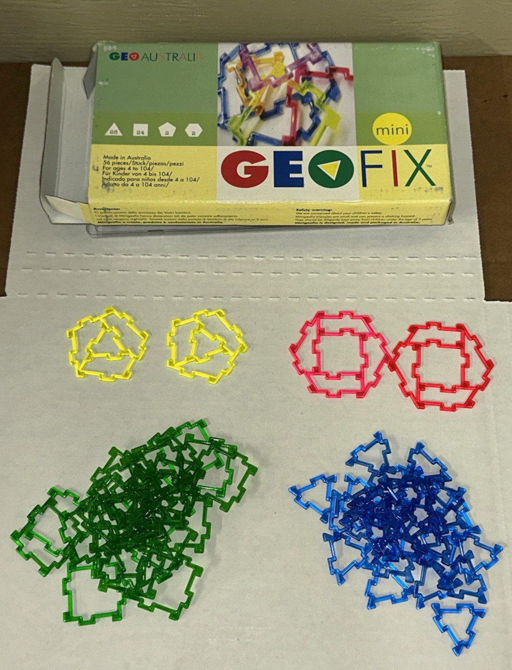 Mini GeoFix Building Toy STEM Snap Together Shapes Construction Learn 50+ Pieces