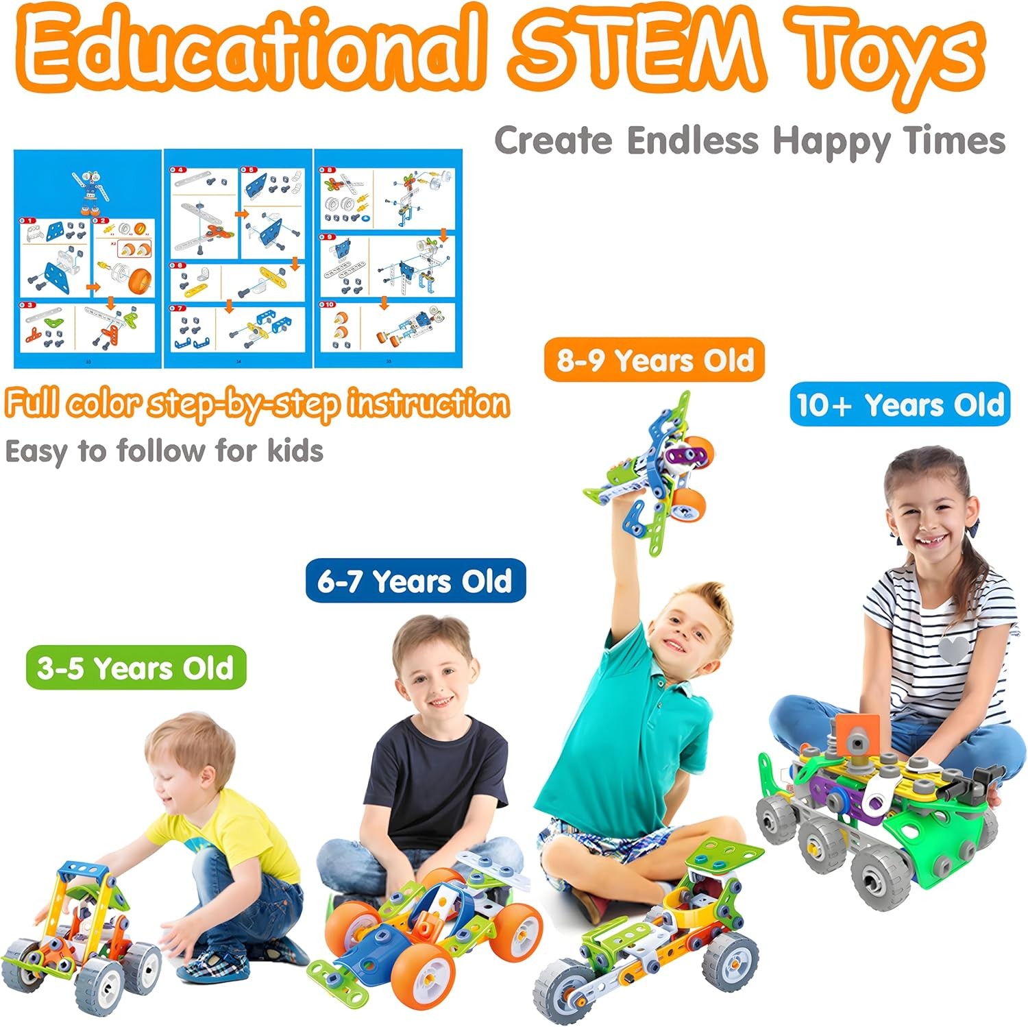STEM Toys for Kids 4–8 175PCS Building Kit Educational Gift Construction Set