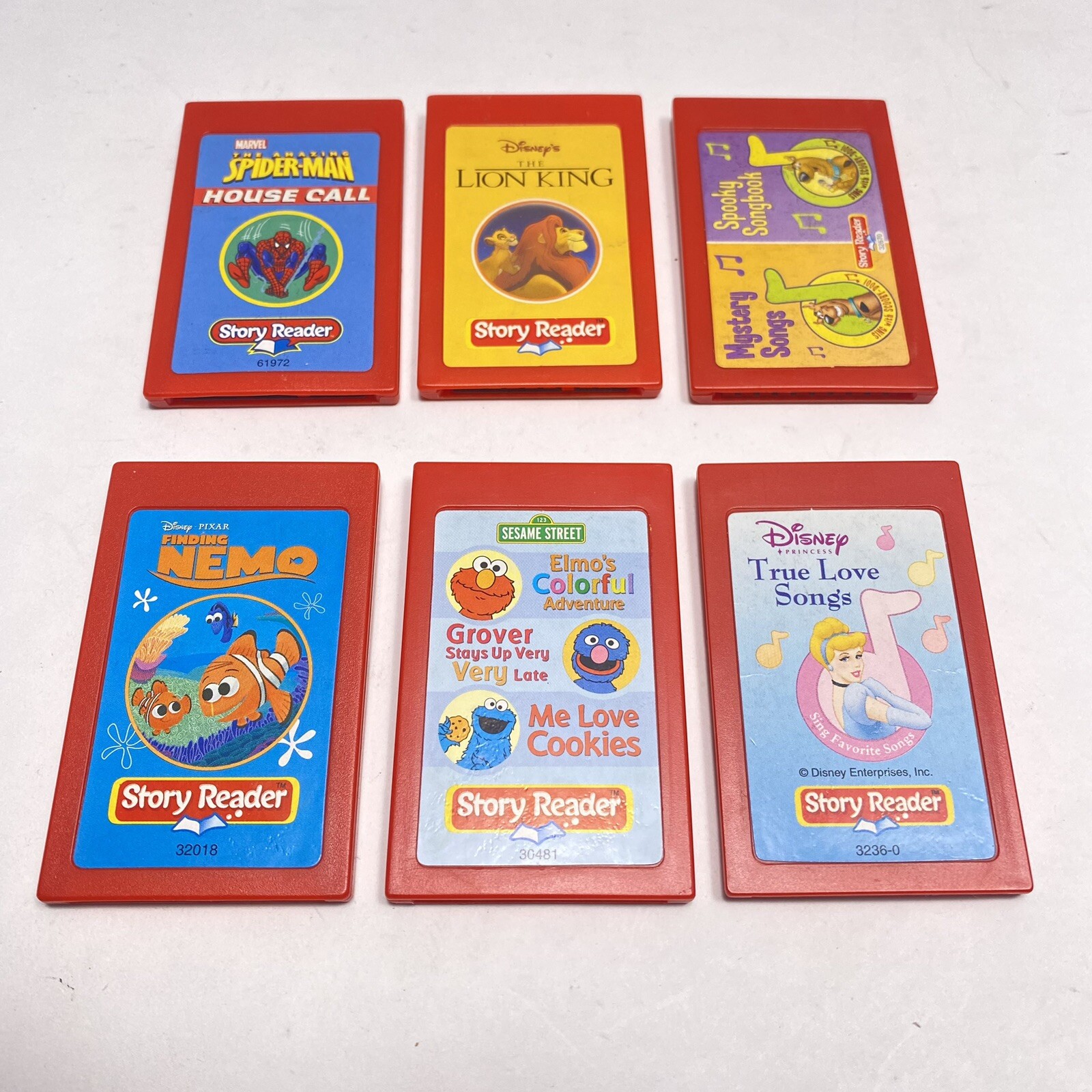 Lot of 6 Story Reader Cartridges Disney Sesame Street Spider-Man Scooby Doo