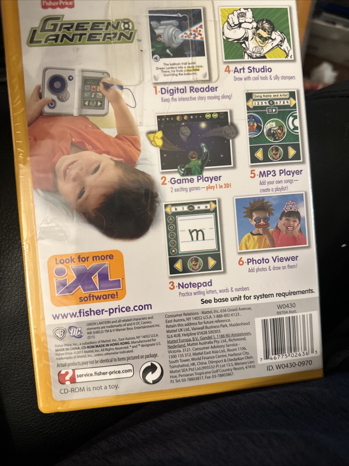 Fisher Price iXL Learning System Software CD Disc Green Lantern w/ 3D 3-7 Years