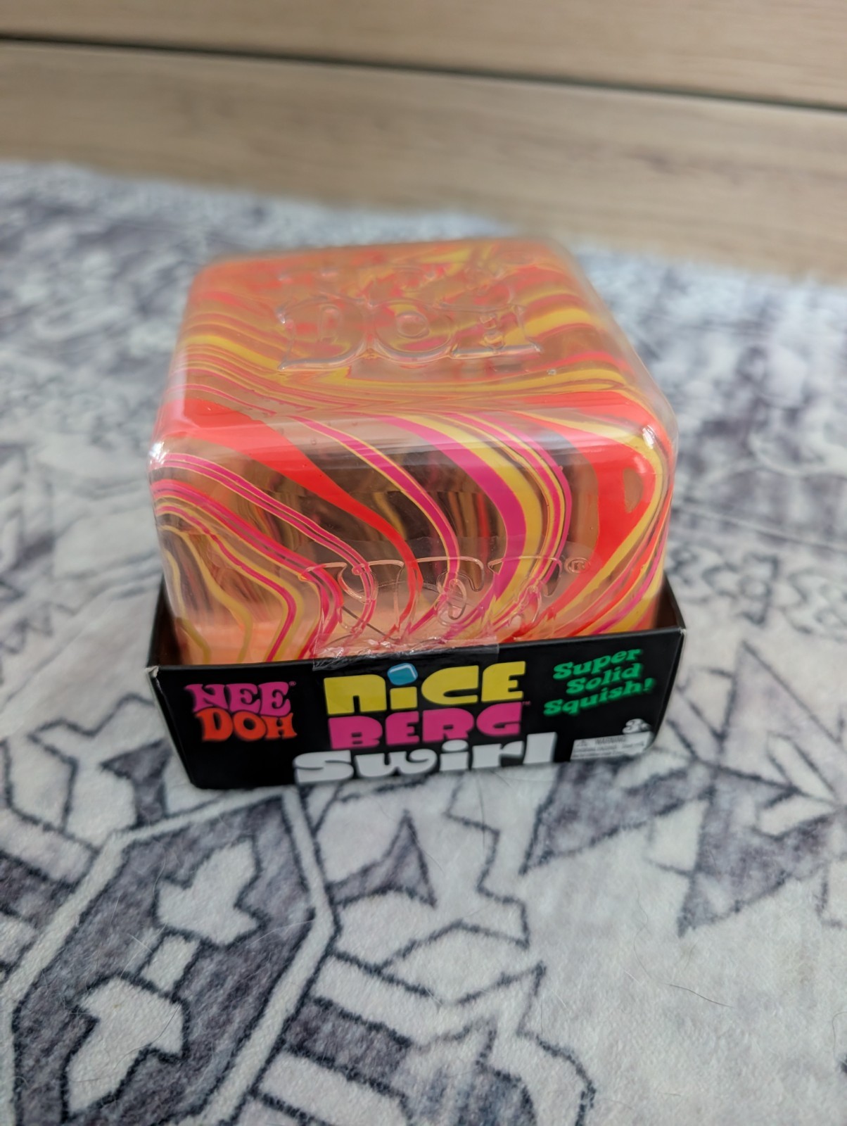 NeeDoh Nice Berg Swirl XL Giant Squishy Swirl Cube Orange New