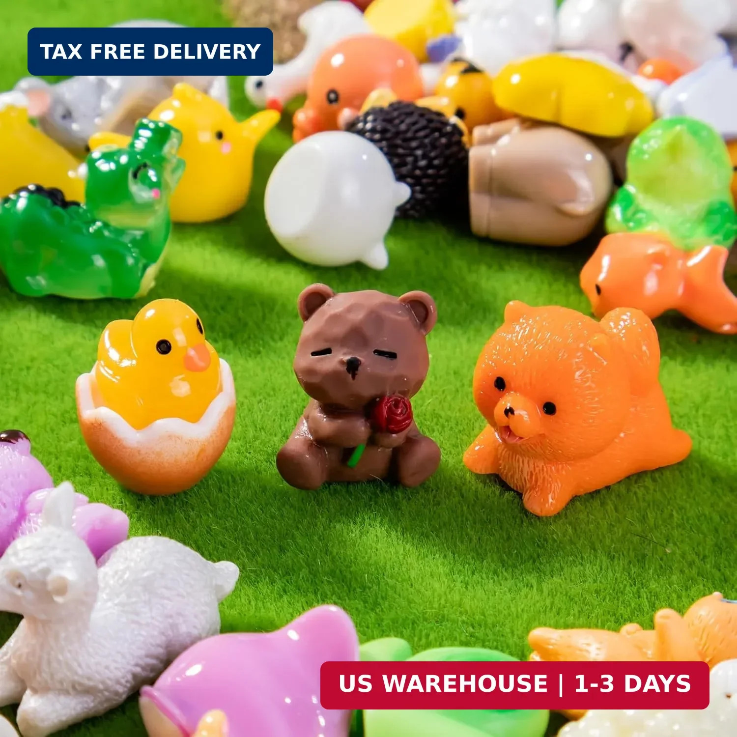 72pcs Mini Resin Animals 72 Styles Variety Tiny Animals Figures Miniature Little