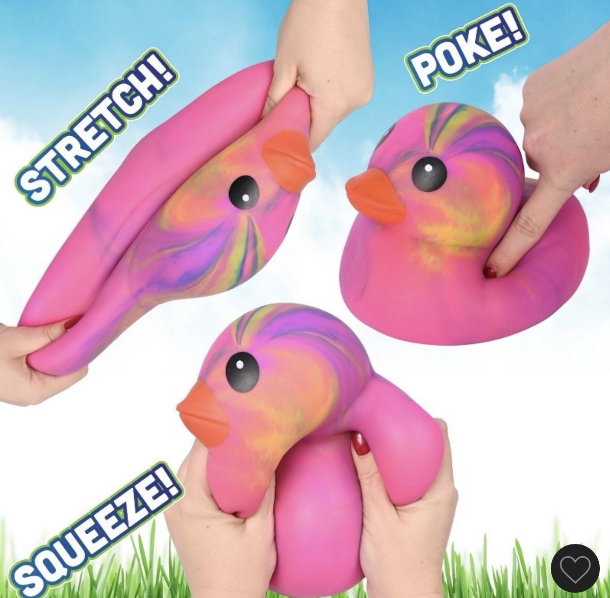 Viral Sunny Days Squeezy Tie Dye Rubber Duck Squishy (Blue/Pink/Green/Yellow…)