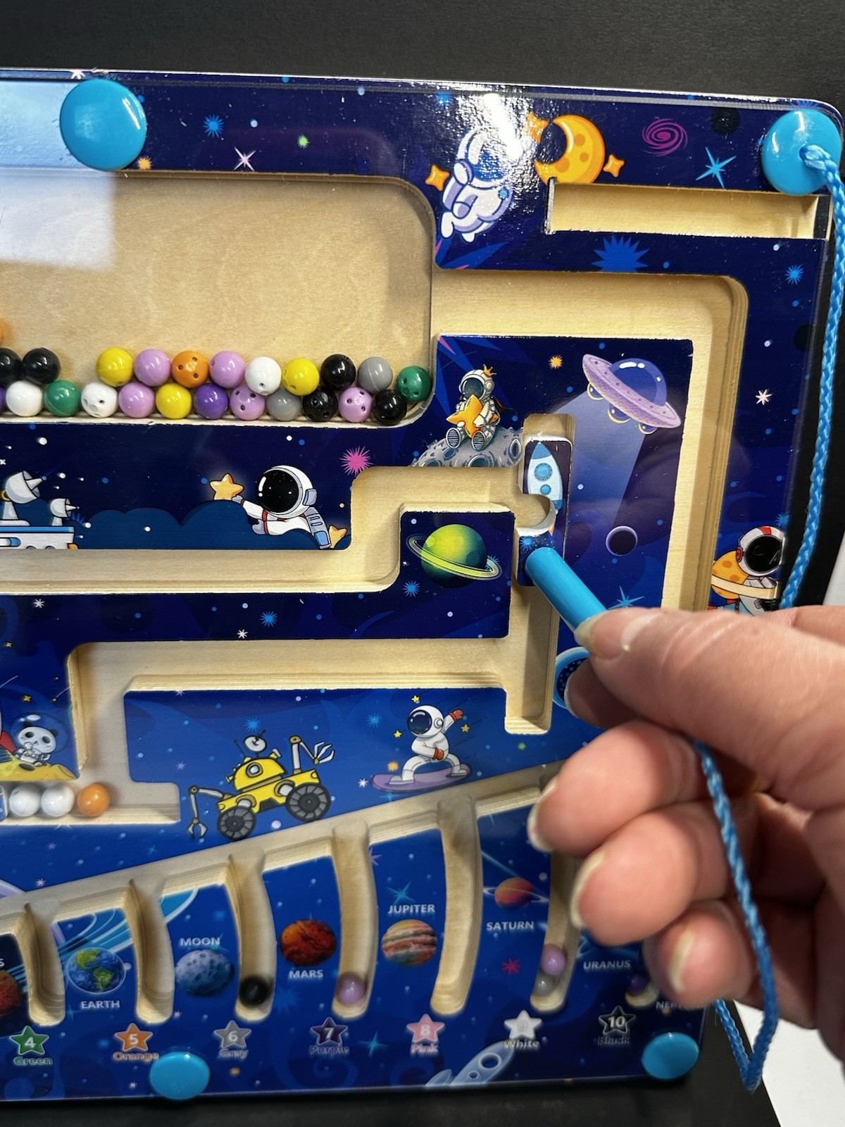Montessori Magnetic Outer Space Maze, Fun Learning-Color/Numbers for 3-5