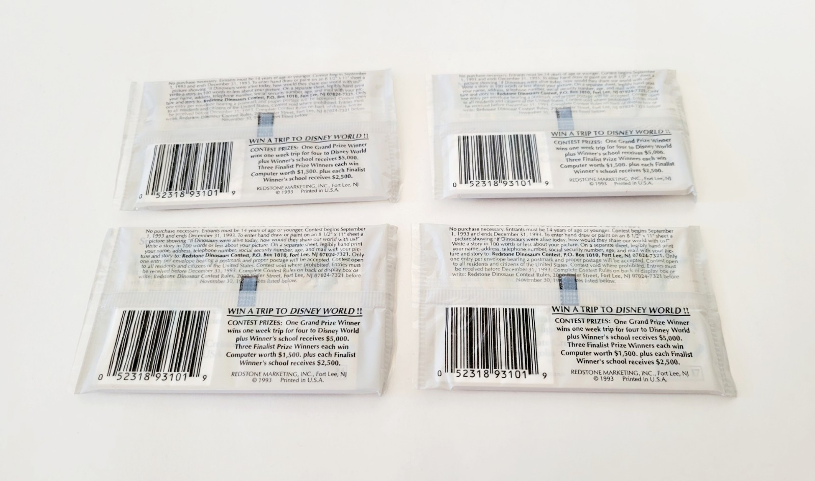 Dinosaurs The Mesozoic Era Redstone Marketing 1993 LOT OF 4 PACKS