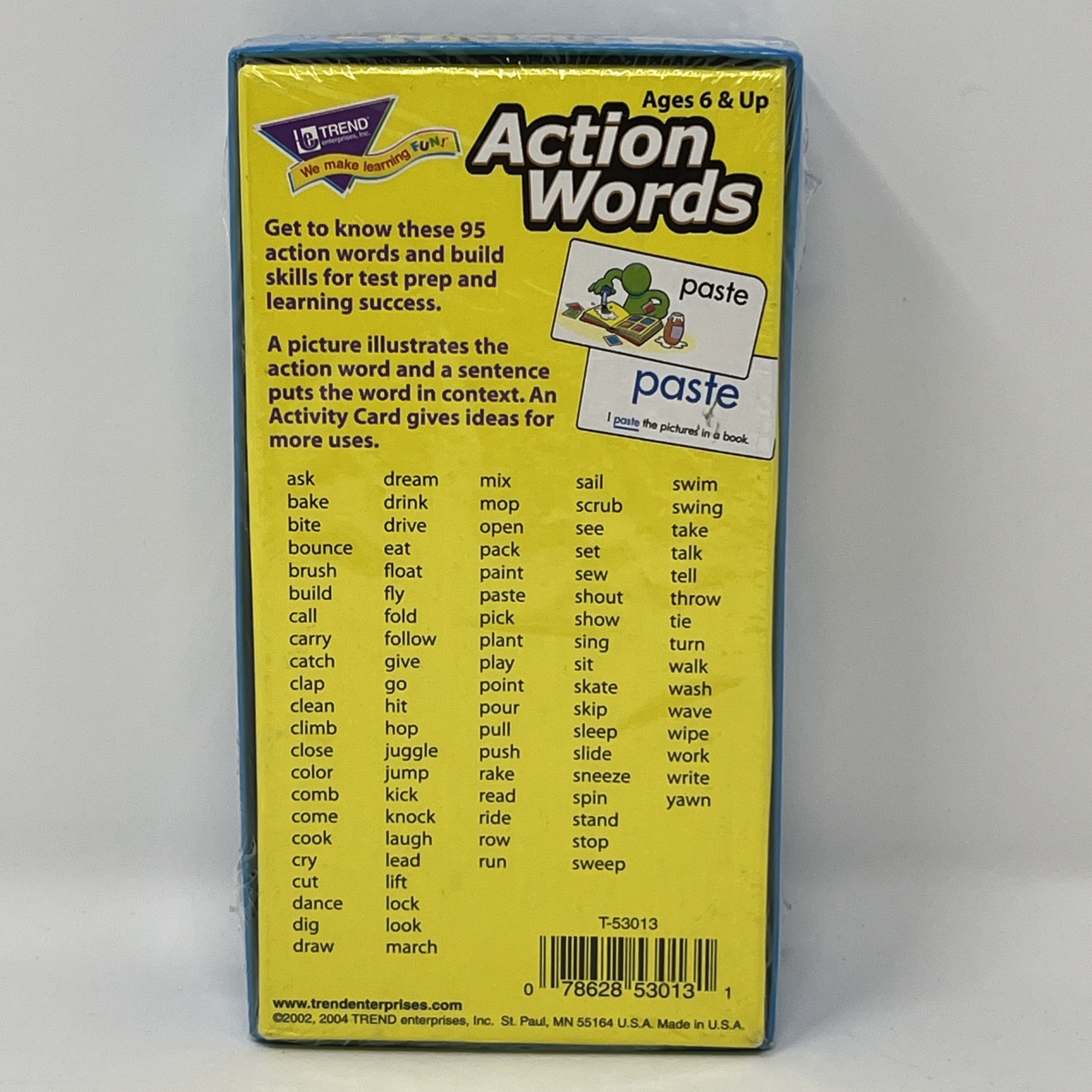 Lakeshore T-53013 Flash Cards Action Words Ages 6 & Up 96 Cards (CA-011) Trend