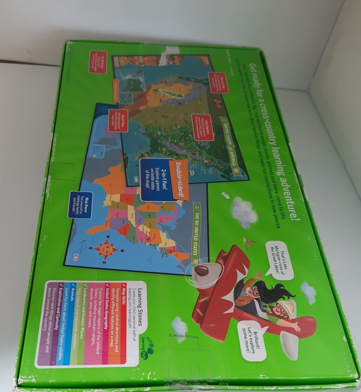 Used Good Leap Frog Tag Interactive United States Map 2-Sided Jumbo 35″ x 20″