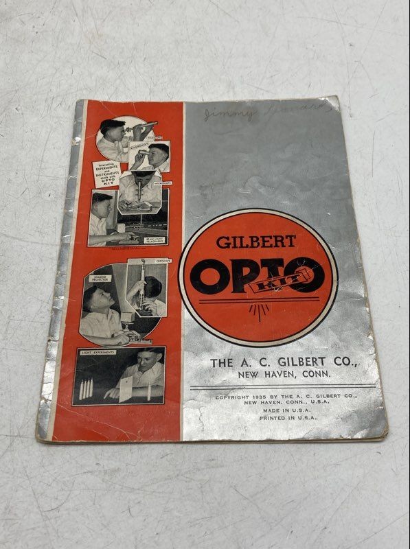 Vintage Gilbert Opto Collectible Student Microscope With Manual And Box