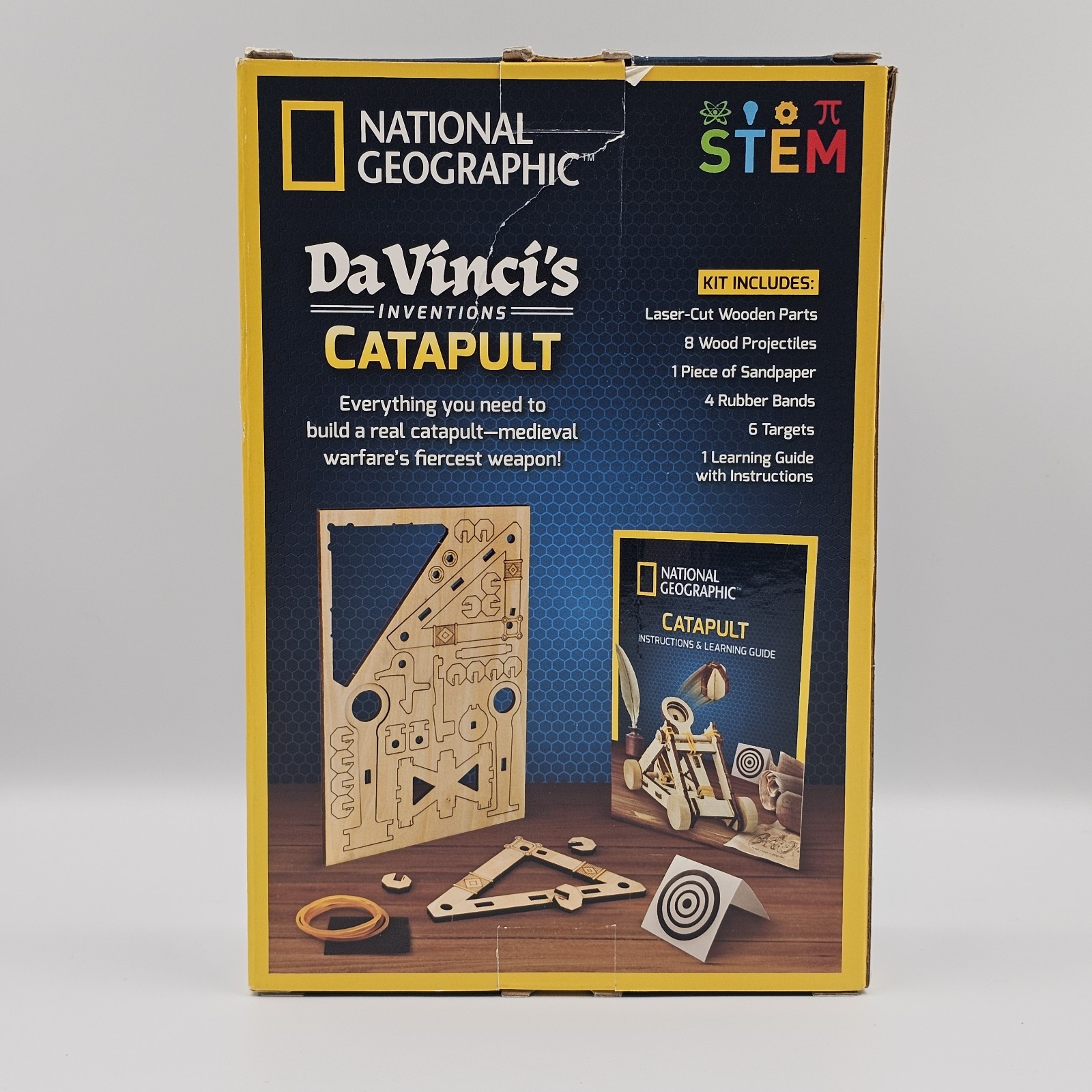 Stem Toy Da Vinci’s Inventions Wooden Catapult National Geographic Open Box (B)