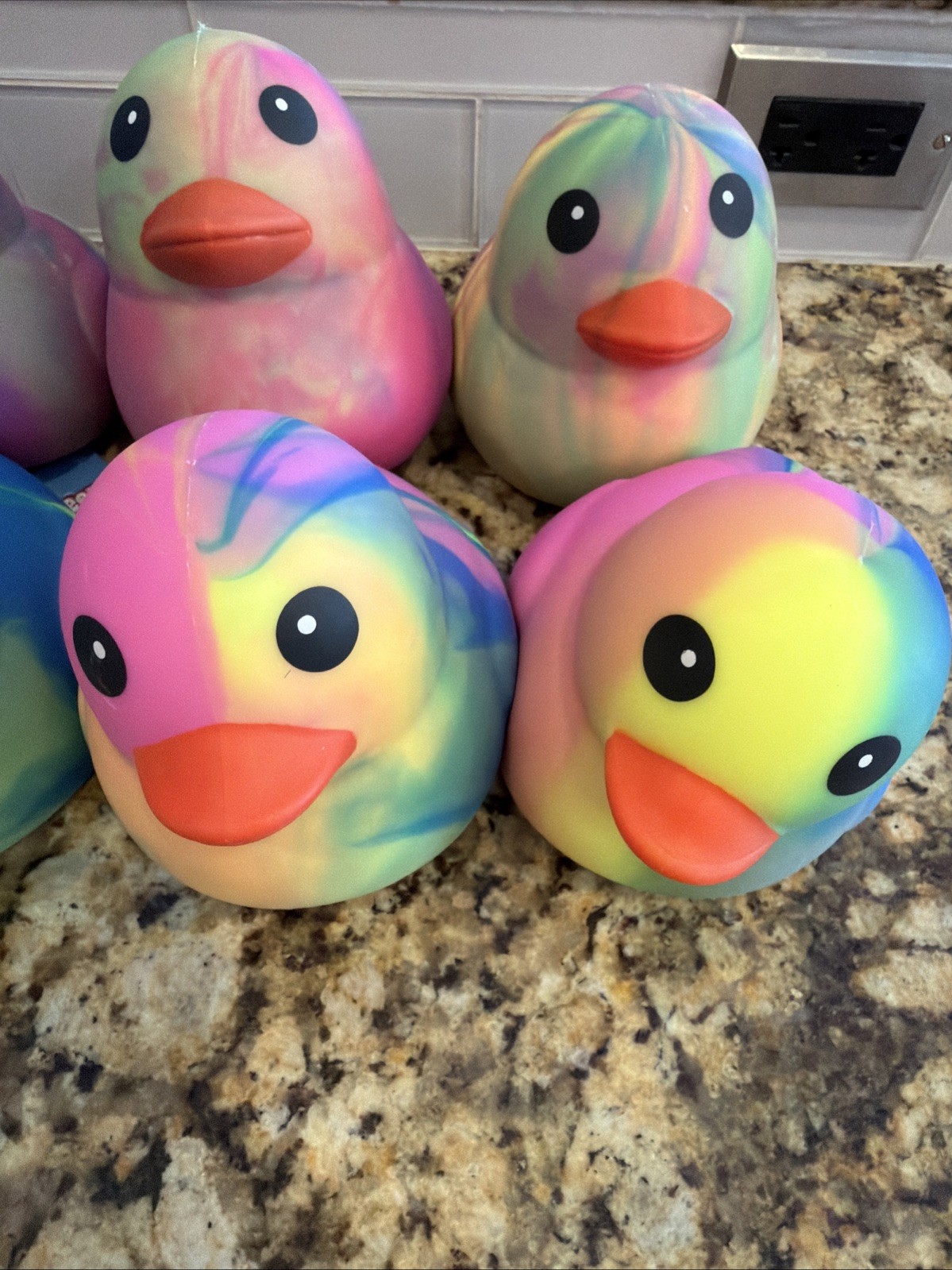 Toymendous Jumbo Squeezy Duck – Tie-Dye Squishy Stress Relief Toy – New