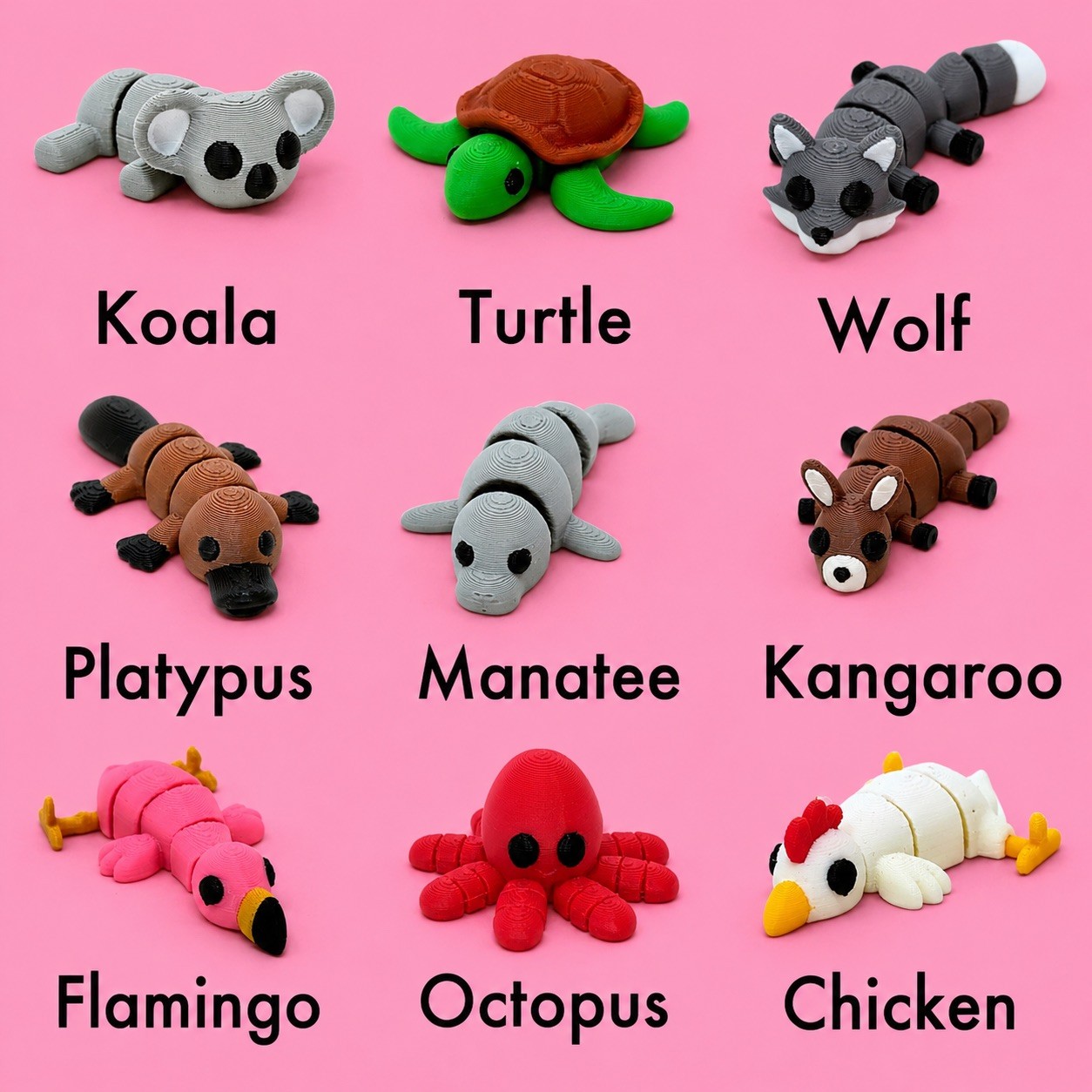 Mini Pocket Pets 300 Mystery Pack: Sensory Fidget Animal Toys – 3D Printed PLA
