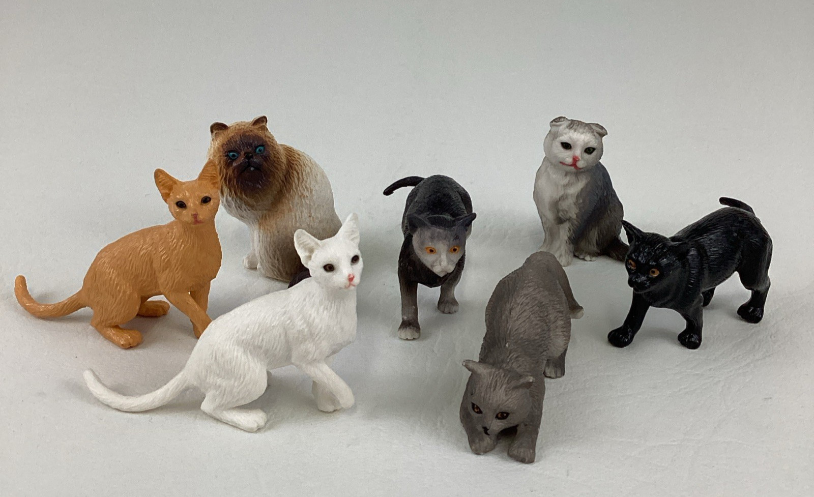 Vintage New Ray Kitty Cat Playset Miniature Animal Figures Fence Pet Carrier Lot