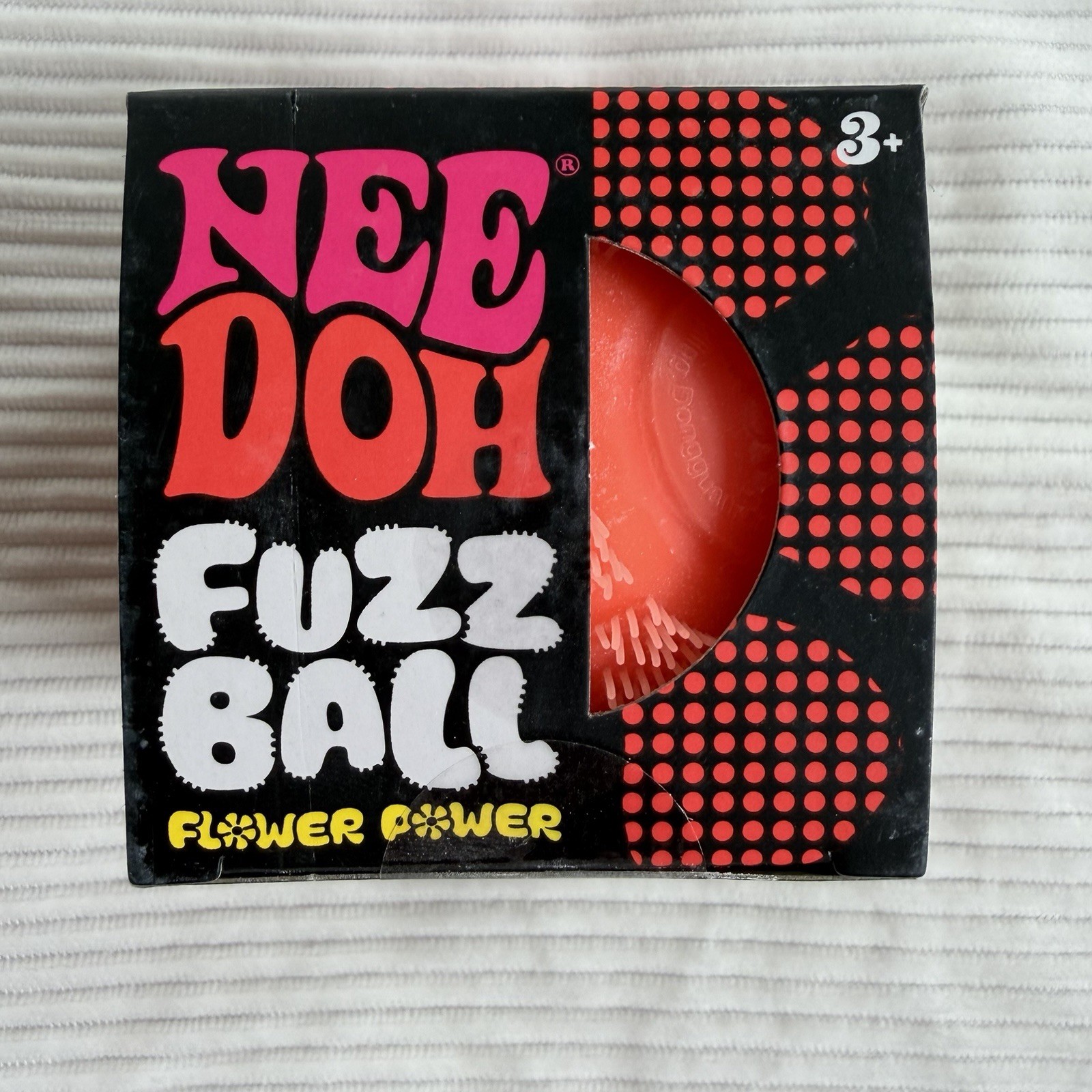 Schylling NeeDoh Fuzz Ball The Velvet Squeeze Flower Power Orange TikTok VIRAL