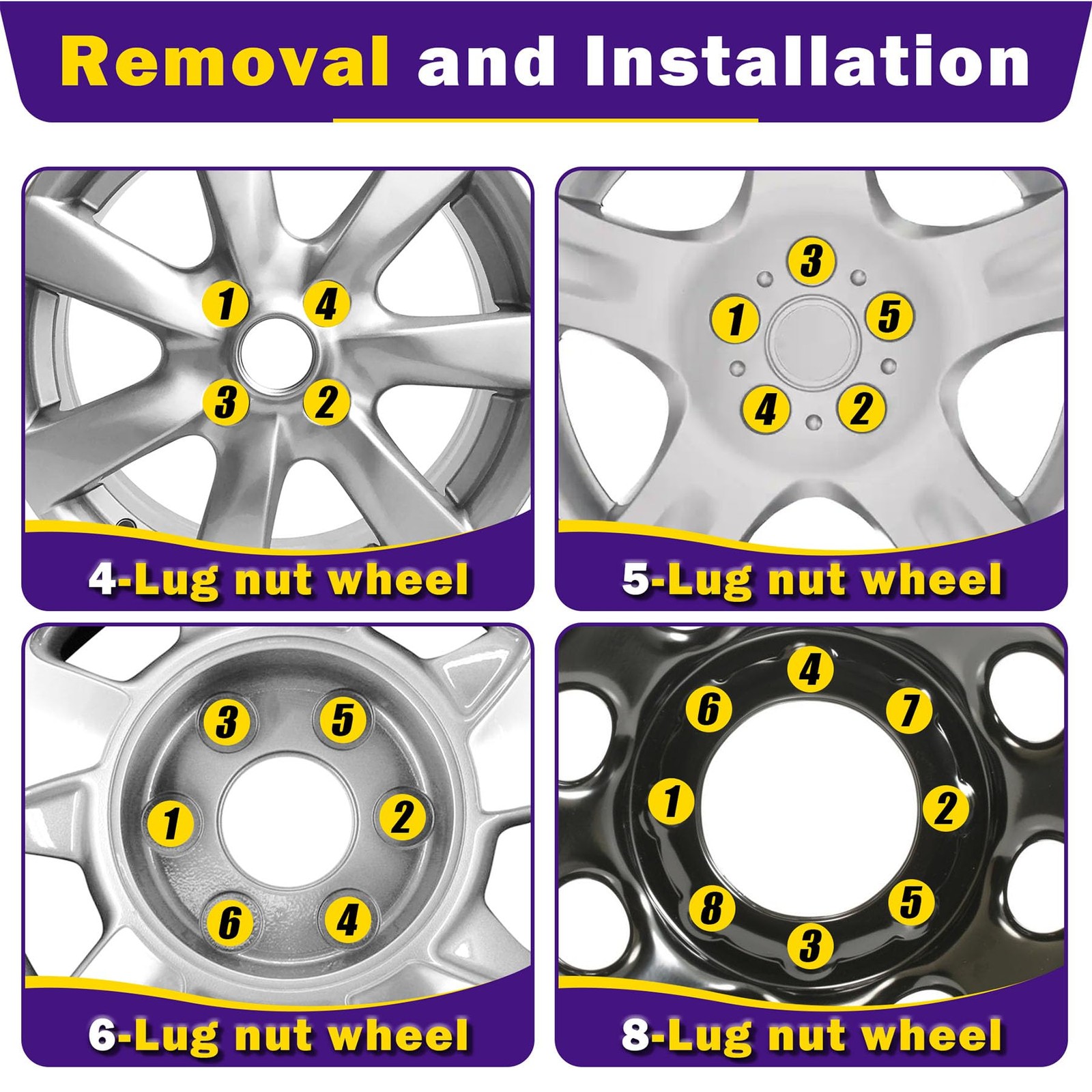 M14x1.5 Spike Lug Nuts 24 Pcs, Chrome Spiked Nut with M14x1.5,