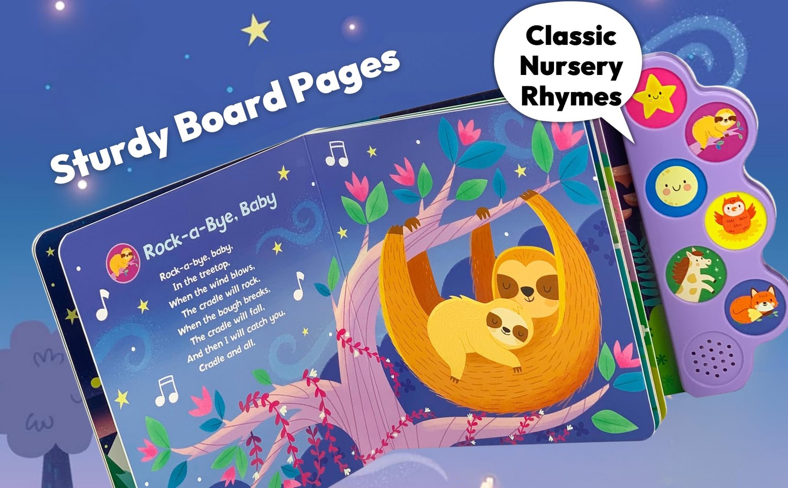 Baby’s First Bedtime Songs – Children’s Song Board Book with 6 Sing-Along…
