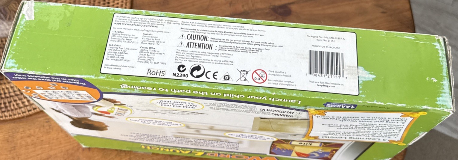 LeapFrog Word Launch – Reading Learning System TV Plug & Play Kids Game – New