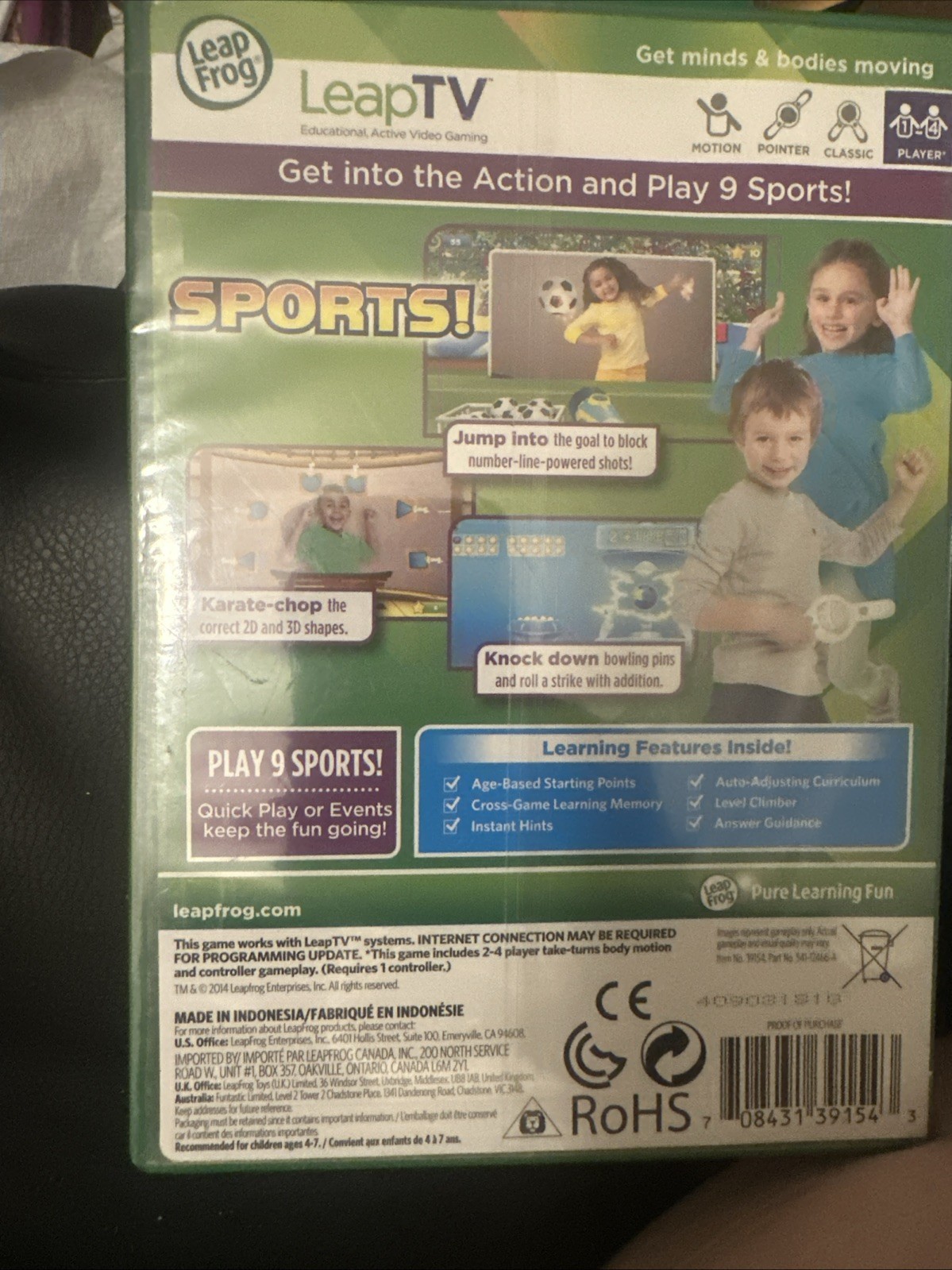 Leap Frog Leap TV Sports Educational Active Video Game Mathematics 4-7 Years