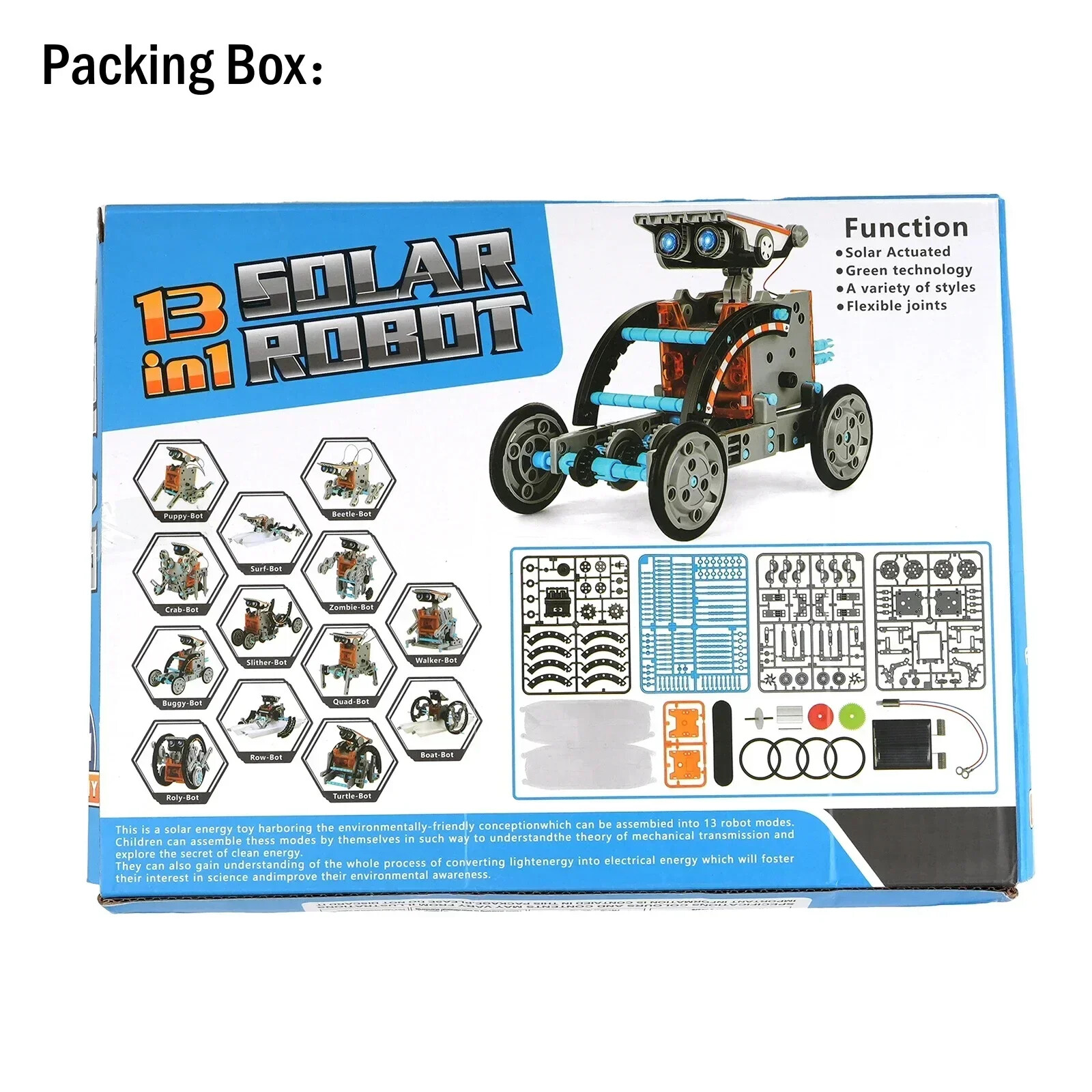 13in1 Solar Powered Robot Science Kit Building Blocks Gift for Kids Electronic