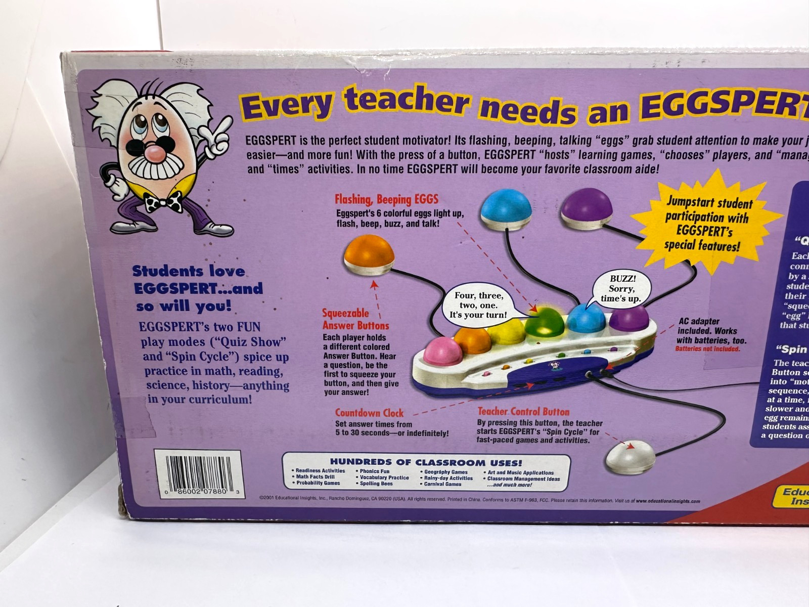 Eggspert Buzzer Game EI-7880 2001 Complete Set Educational Works Read Descriptio