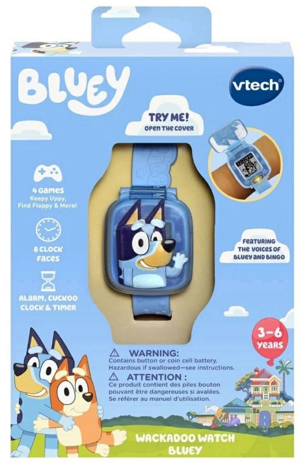 VTech BLUEY Wackadoo Watch BBC Flip Up Toy NEW SEALED 80-554500 WGNS